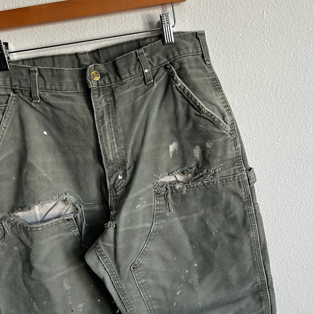 Carhartt B136 MOS green double knee work wear carpenter pants - Picture 2 of 15
